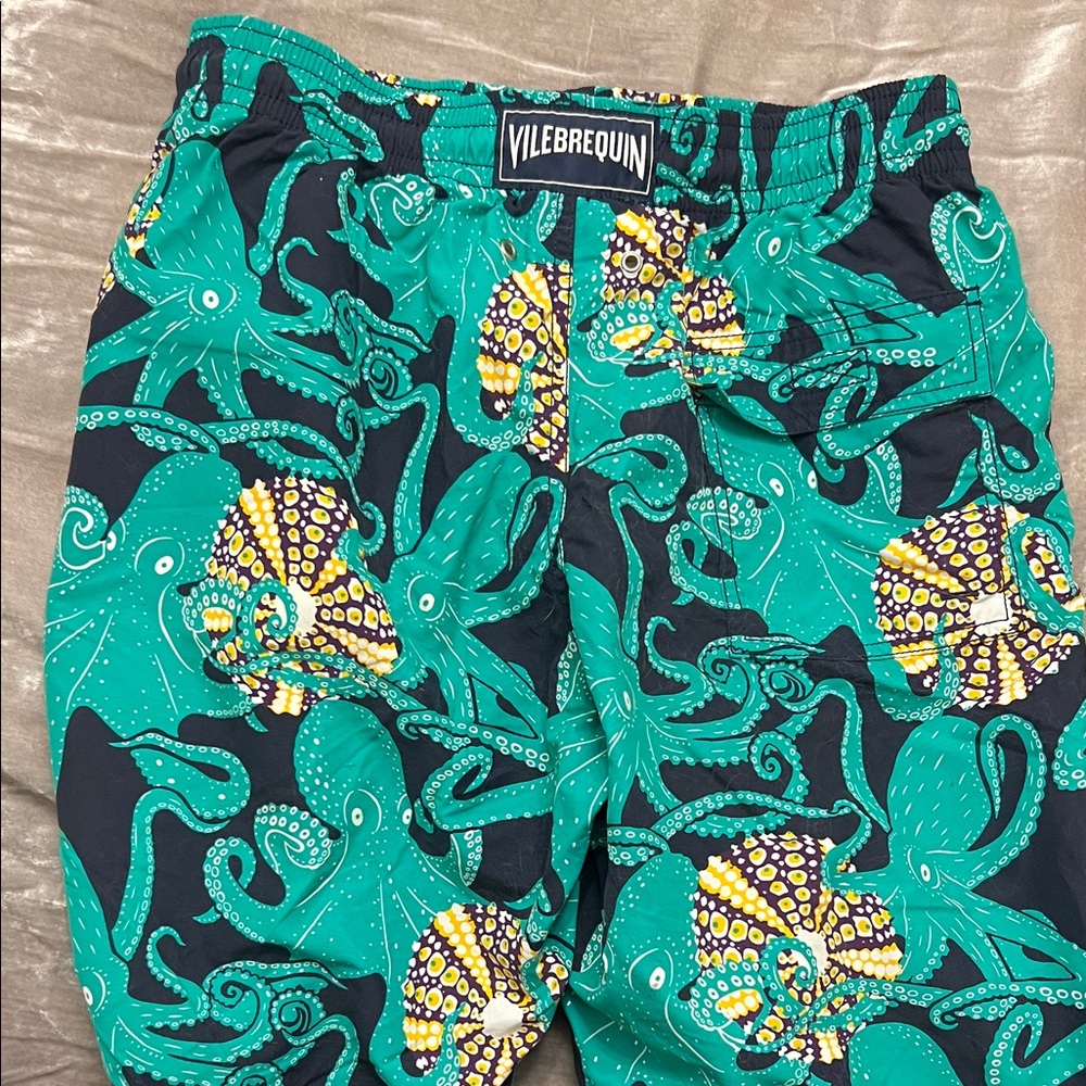 Vilebrequin men’s Teal and Yellow Octopus Shorts